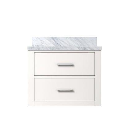White Bathroom Vanity with Cabinet - 24" Wide