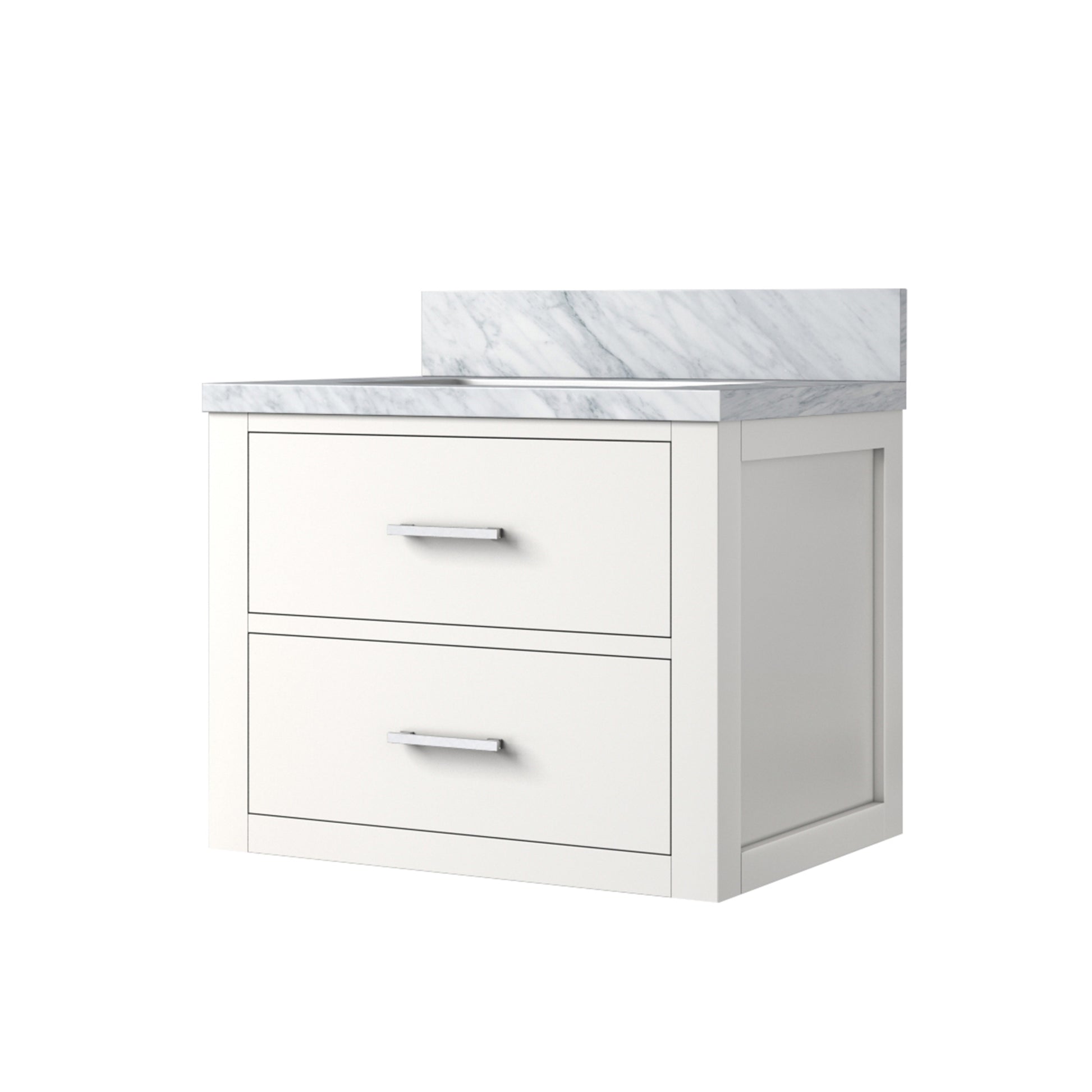 White Bathroom Vanity with Cabinet - 24" Wide