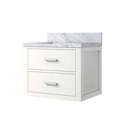 White Bathroom Vanity with Cabinet - 24" Wide
