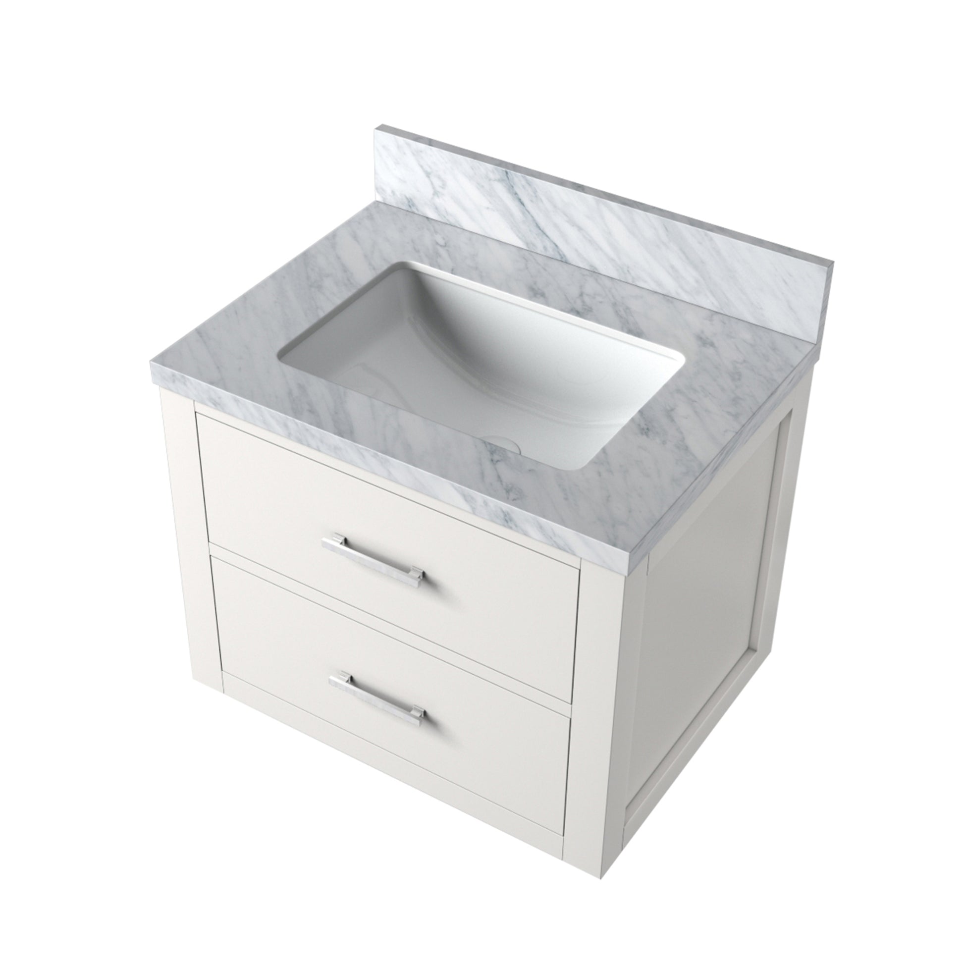 White Bathroom Vanity with Cabinet - 24" Wide