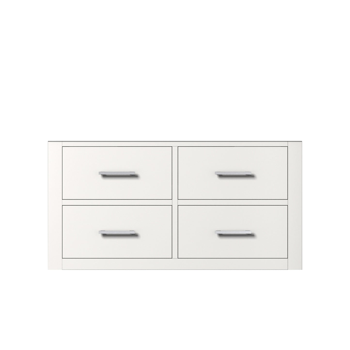 White Midcentury Wall Hung Bathroom Vanity - 36"
