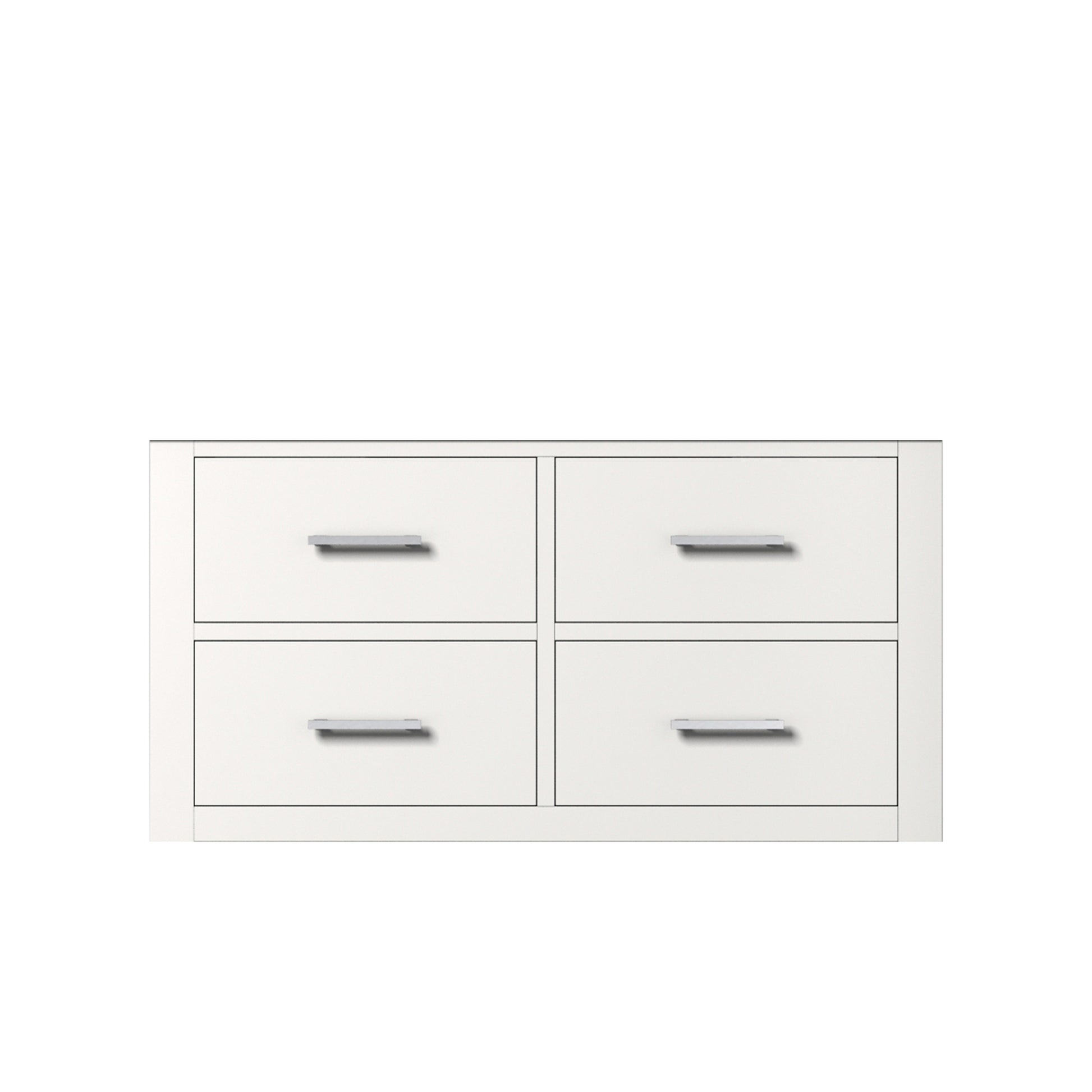 White Midcentury Wall Hung Bathroom Vanity - 36"
