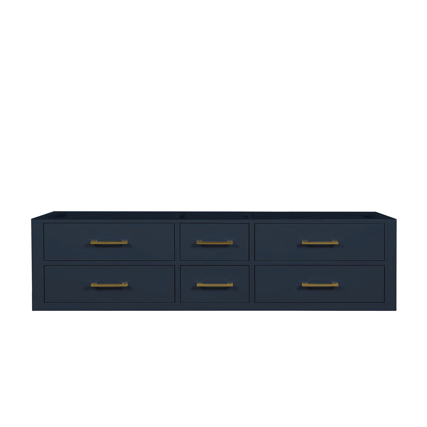 Blue Double Bath Vanity - 72 Inch Wall Hung Storage Cabinet for Bathroom