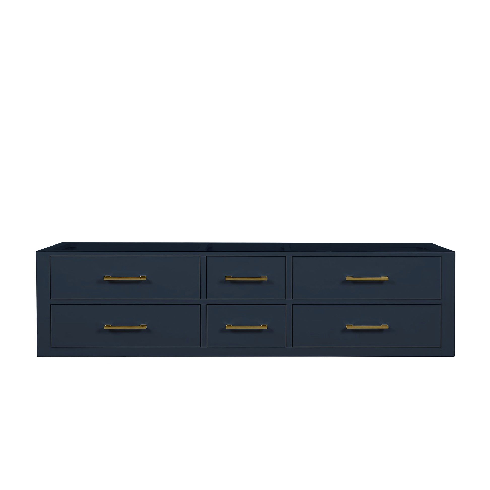 Blue Double Bath Vanity - 72 Inch Wall Hung Storage Cabinet for Bathroom