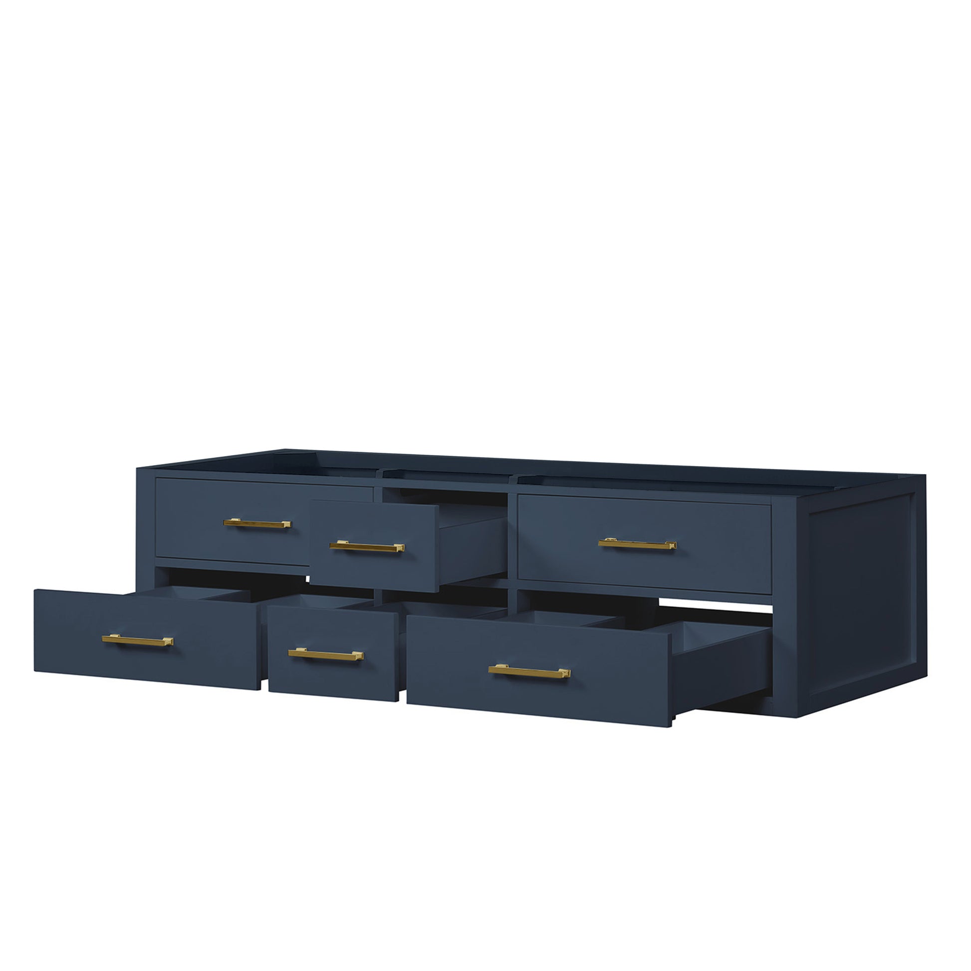 Blue Double Bath Vanity - 72 Inch Wall Hung Storage Cabinet for Bathroom