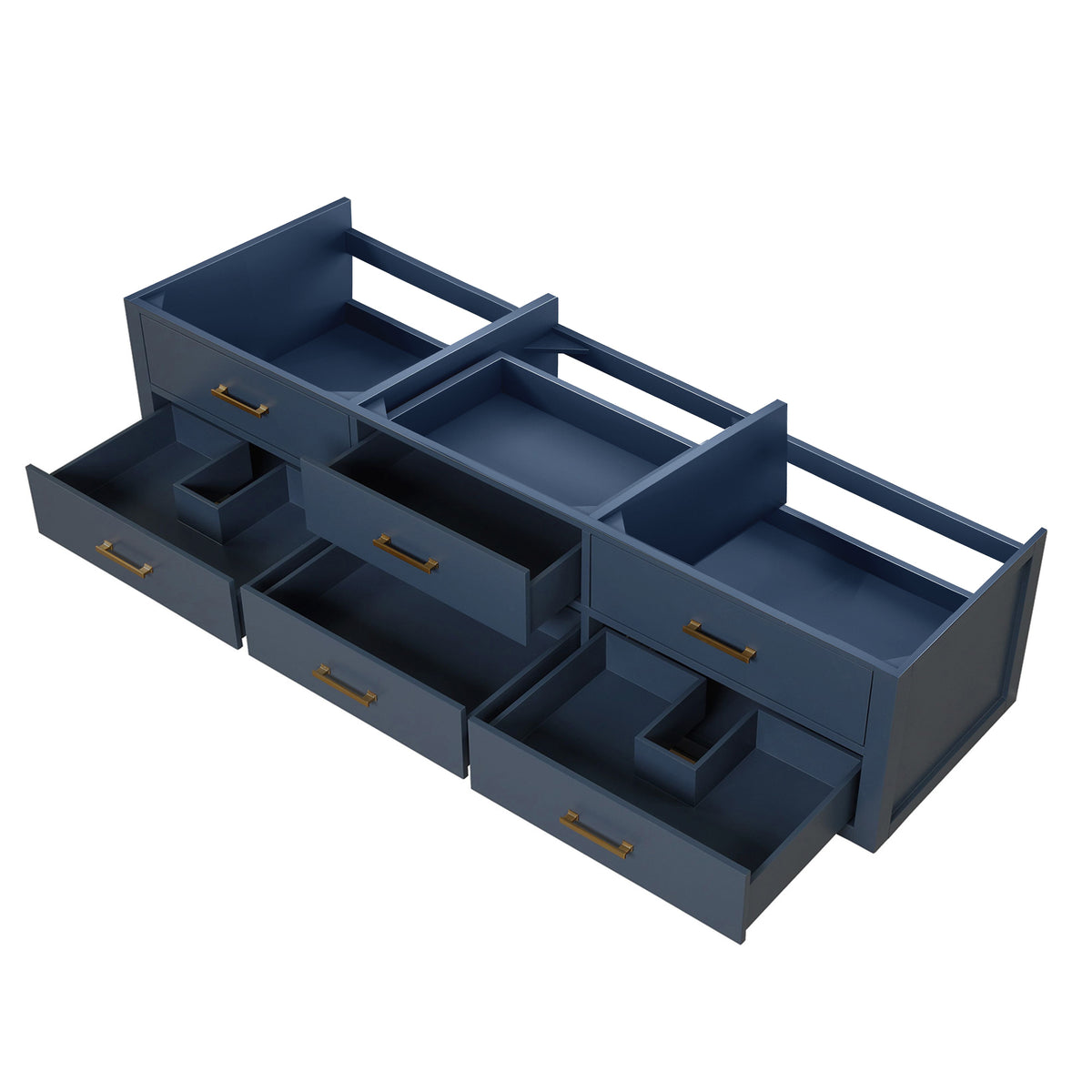 Blue Double Bath Vanity with Storage - 80" Wide for Bathroom