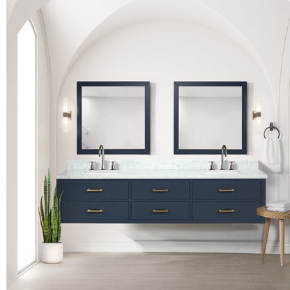 Blue Double Bath Vanity - 84" W x 22" D with Storage