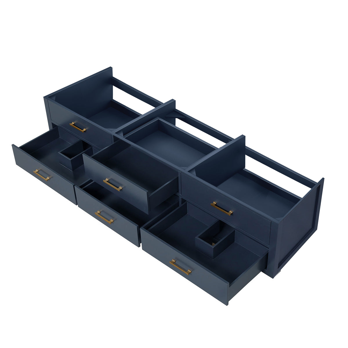 Blue Double Bath Vanity - 84" W x 22" D with Storage