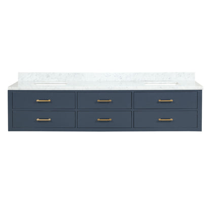 Blue Double Bath Vanity - Storage & Routine