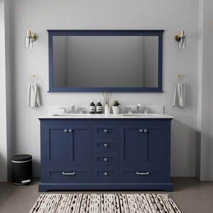 Navy Blue Double Bath Vanity 60 in. W x 22 in. D
