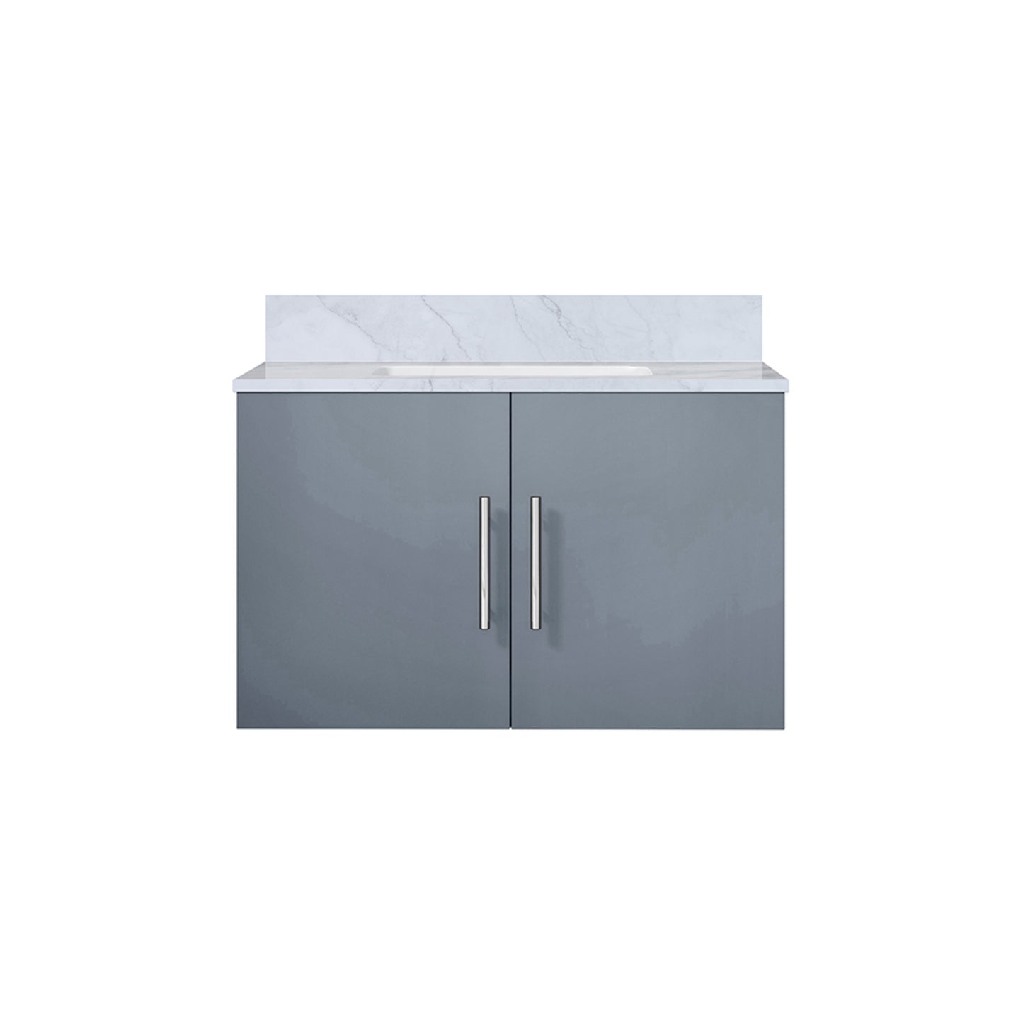 Dark Grey Bathroom Vanity with Marble Top - 30" W