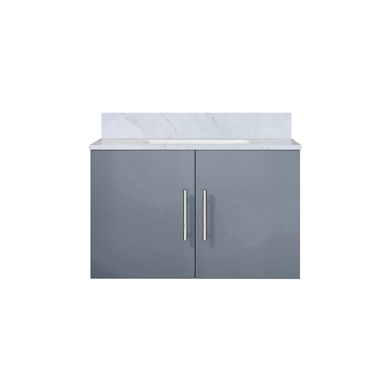 Dark Grey Bathroom Vanity with Marble Top - 30" W