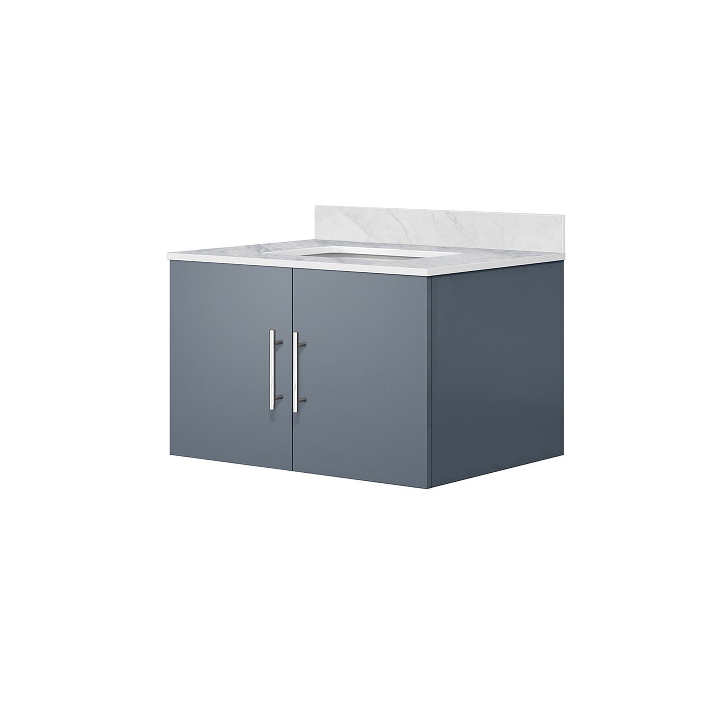 Dark Grey Bathroom Vanity with Marble Top - 30" W