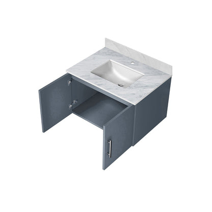 Dark Grey Bathroom Vanity with Marble Top - 30" W