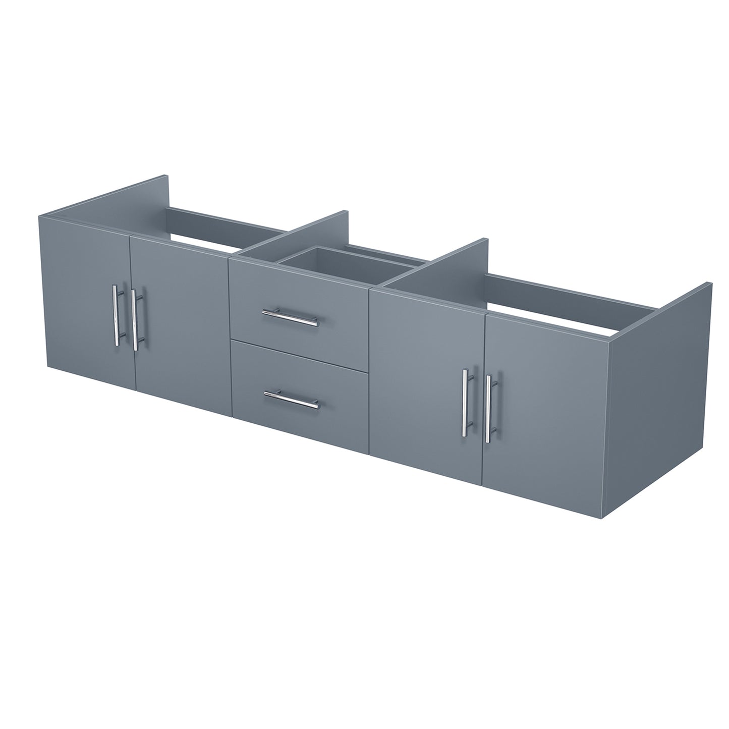 Dark Grey Double Bath Vanity - 72" Wide Storage Cabinet for Bathroom