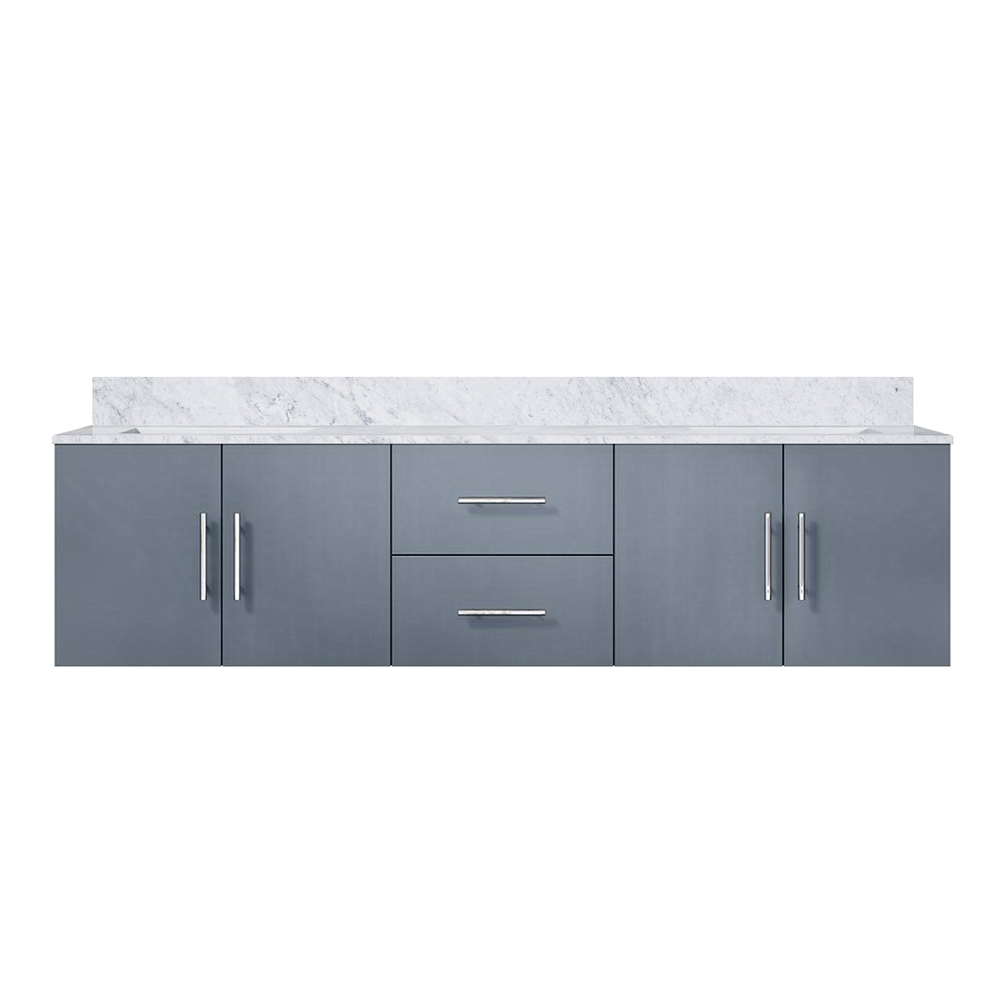 Dark Grey Bathroom Vanity with Marble Top - 72" Wide