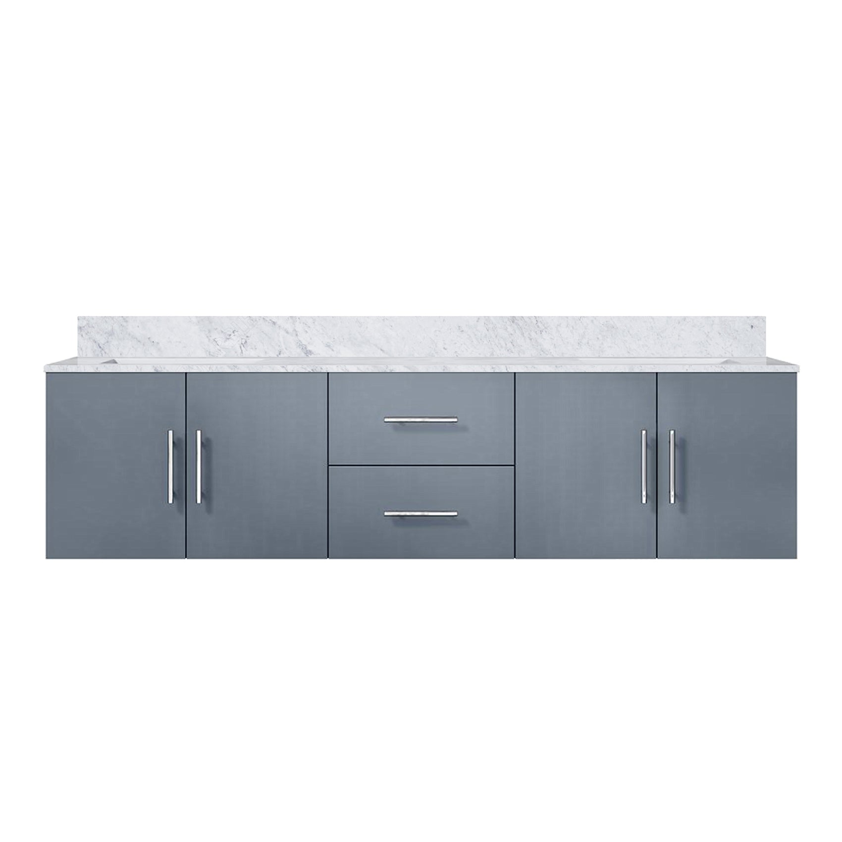 Dark Grey Bathroom Vanity with Marble Top - 72" Wide