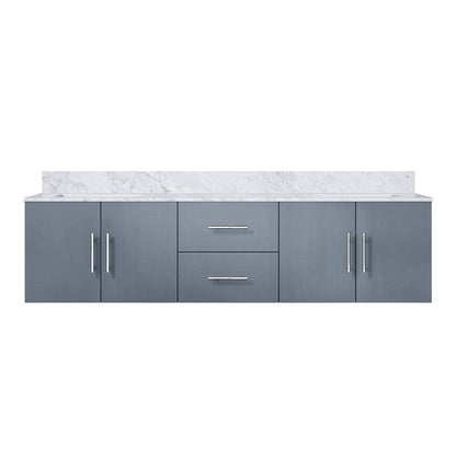 Dark Grey Bathroom Vanity with Marble Top - 72" Wide
