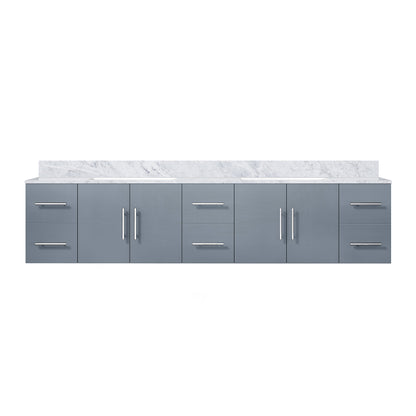 Dark Grey Bathroom Vanity with Marble Top - 84" Wide