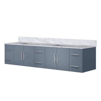 Dark Grey Bathroom Vanity with Marble Top - 84" Wide