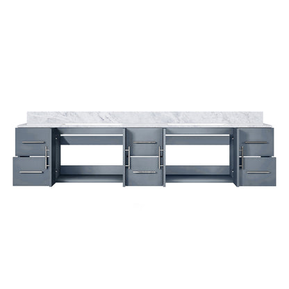 Dark Grey Bathroom Vanity with Marble Top - 84" Wide