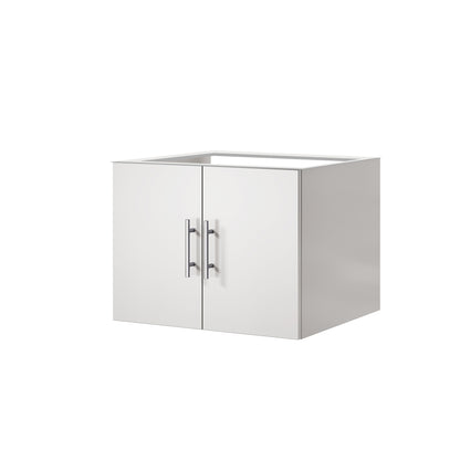 Glossy White Bathroom Vanity with Storage - 24 Inch Wide