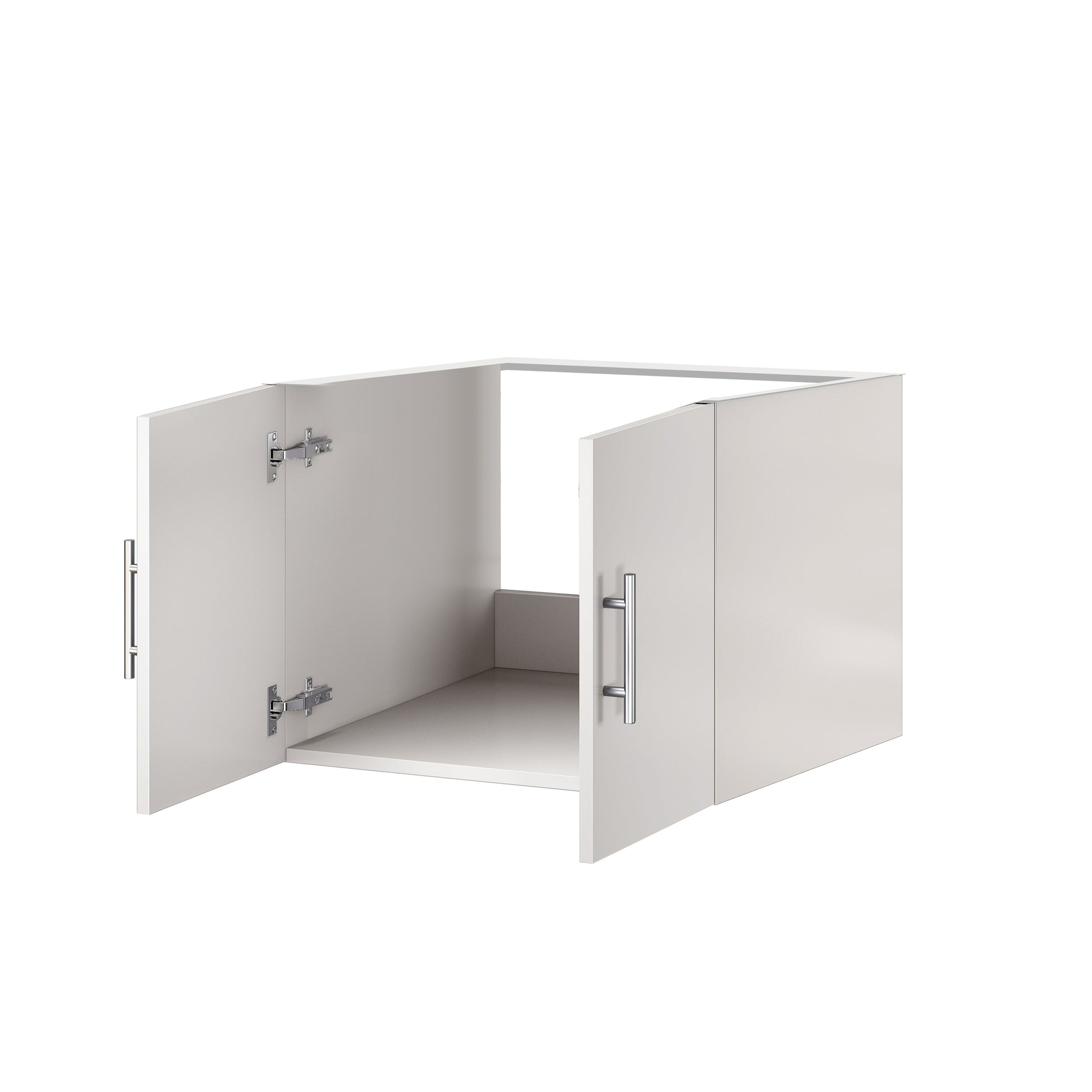 Glossy White Bathroom Vanity with Storage - 24 Inch Wide