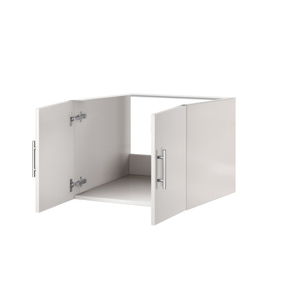 Glossy White Bathroom Vanity with Storage - 24 Inch Wide