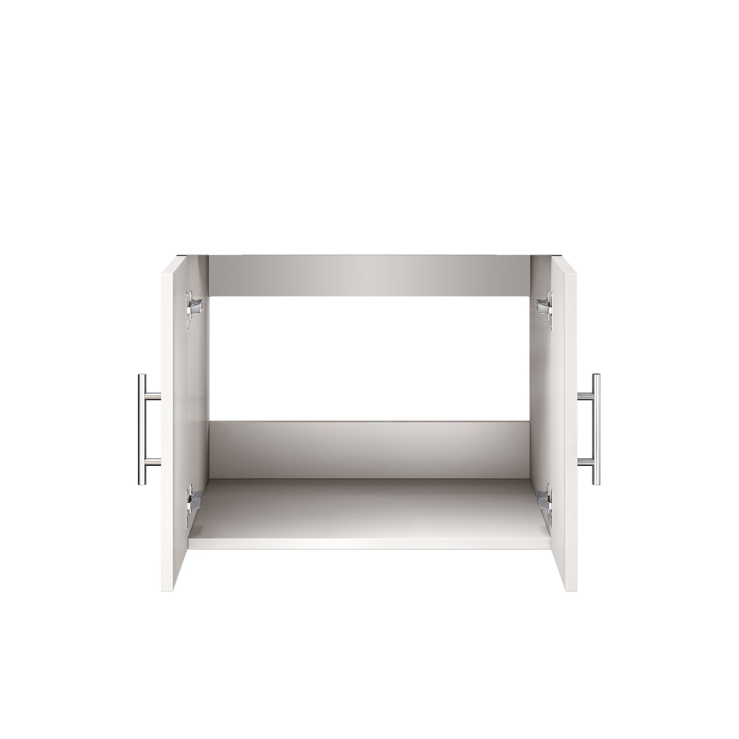 Glossy White Bathroom Vanity with Storage - 24 Inch Wide