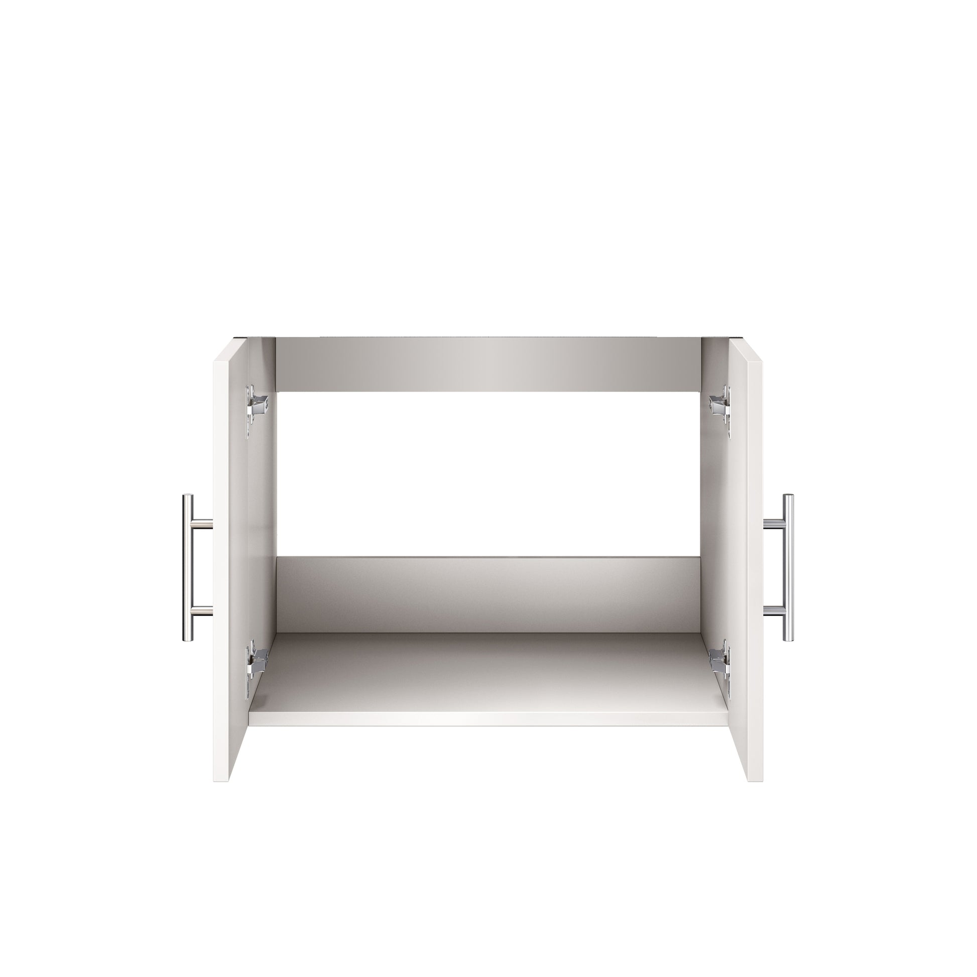 Glossy White Bathroom Vanity with Storage - 24 Inch Wide