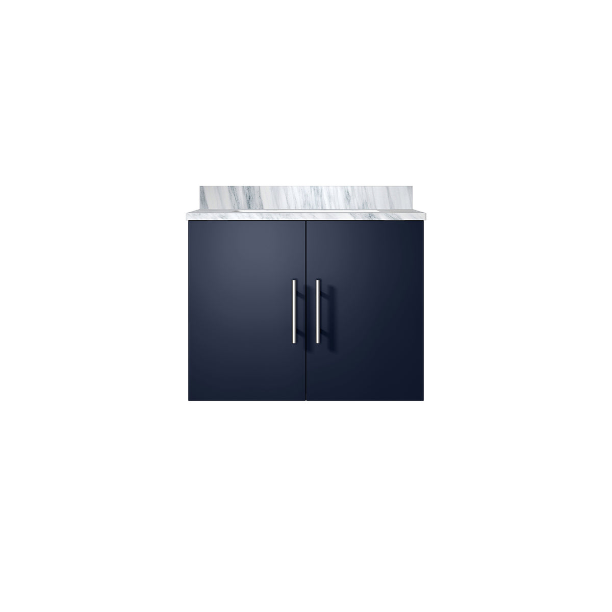 Navy Blue Bath Vanity with Marble Top - 24" Storage
