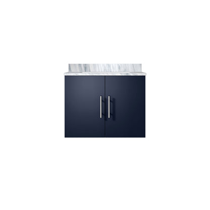 Navy Blue Bath Vanity with Marble Top - 24" Storage