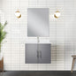 Dark Grey Bath Vanity 24 in. W x 22 in. D, White Quartz Top, and Faucet Set