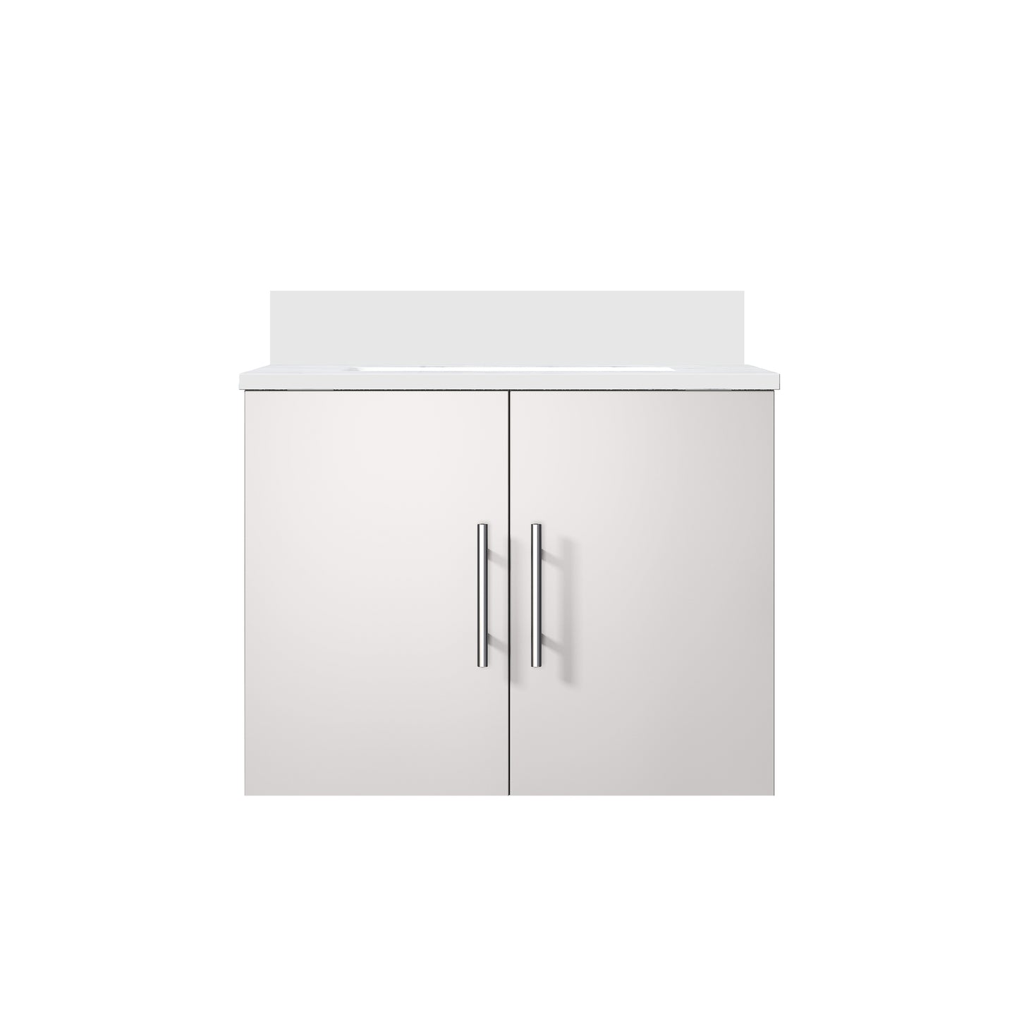 Glossy White Bathroom Vanity with Storage