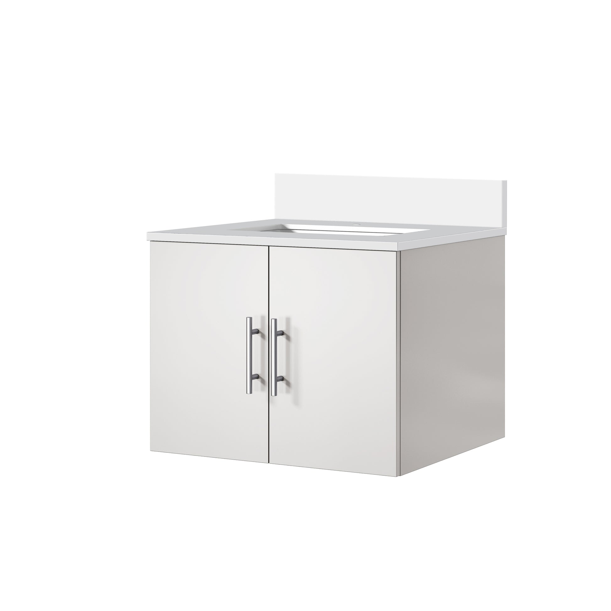 Glossy White Bathroom Vanity with Storage