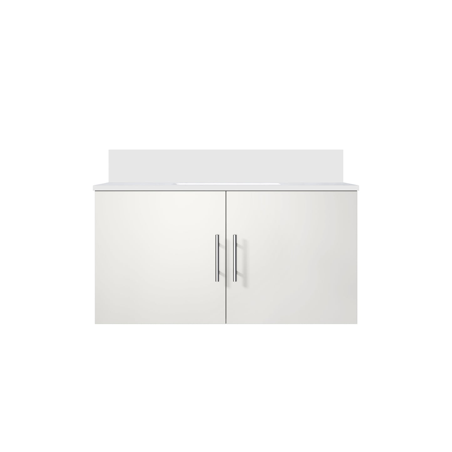 Glossy White Bathroom Vanity with Storage