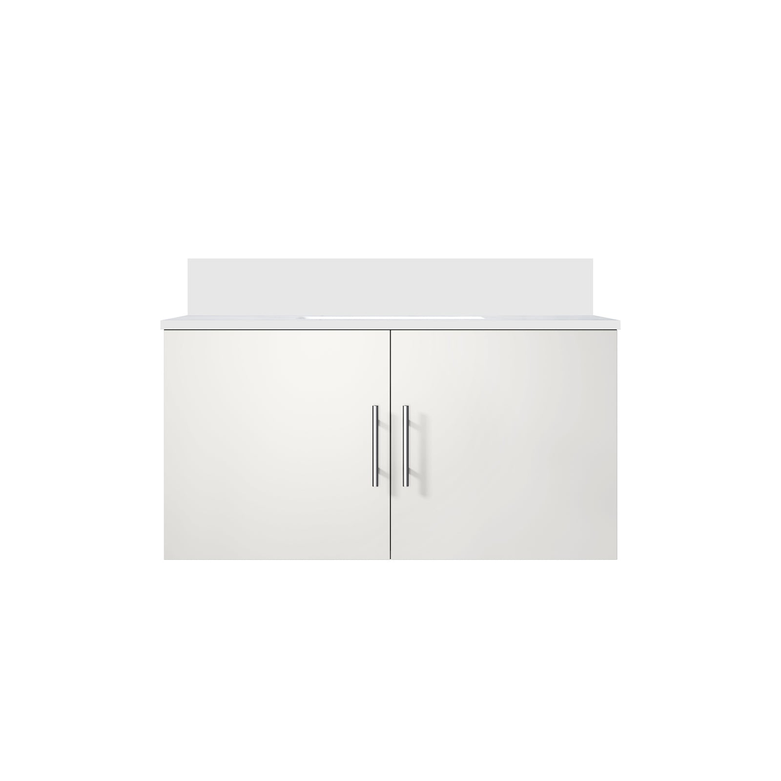 Glossy White Bathroom Vanity with Storage