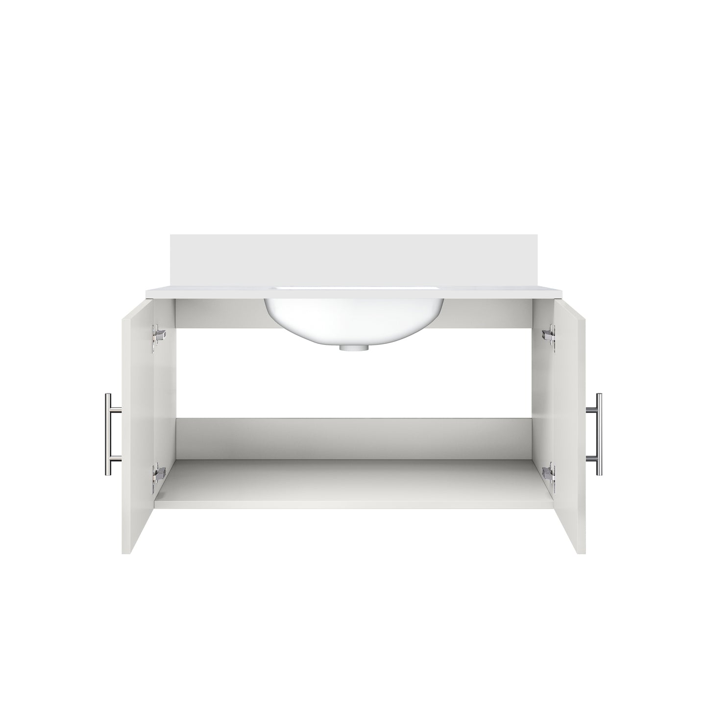 Glossy White Bathroom Vanity with Storage