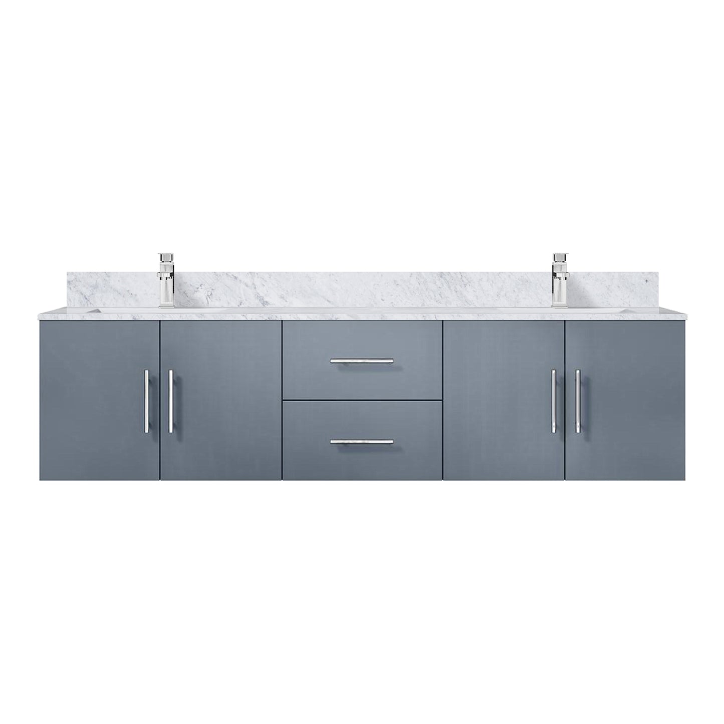 Dark Grey Bathroom Vanity with Marble Top & Faucet