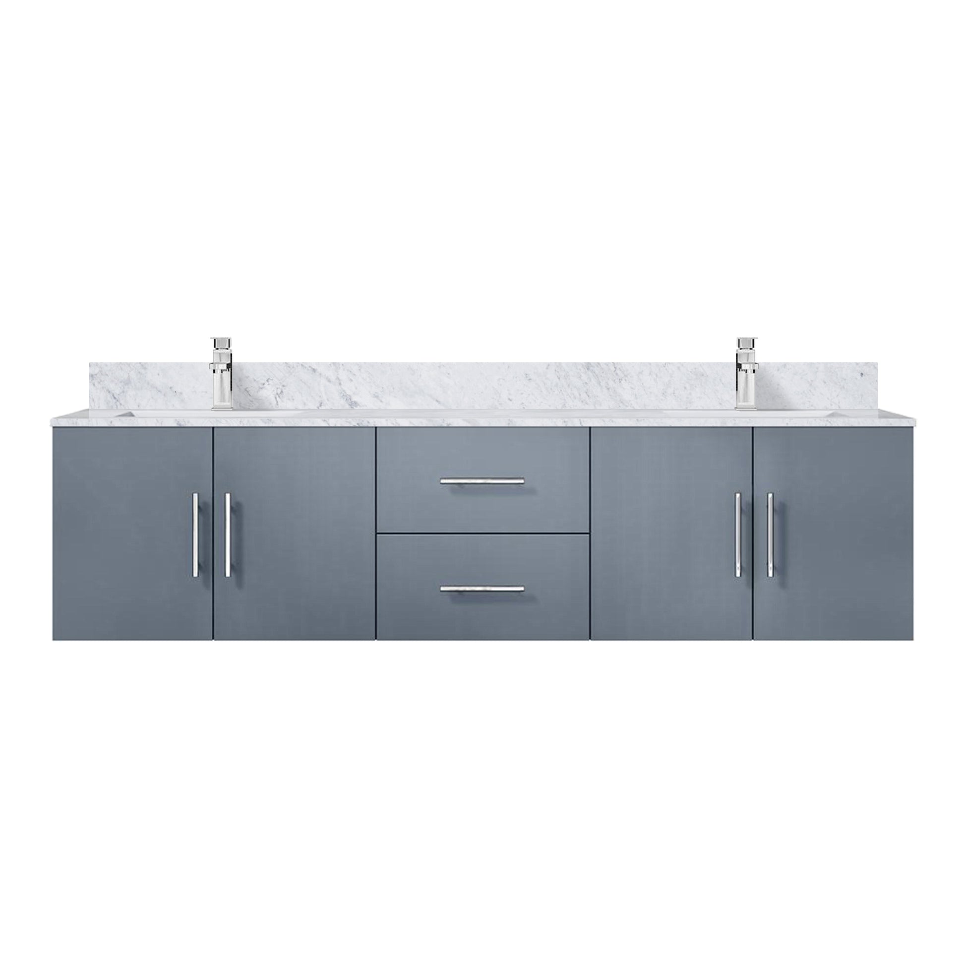 Dark Grey Bathroom Vanity with Marble Top & Faucet