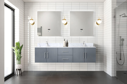 Dark Grey Bathroom Vanity with Marble Top & Faucet