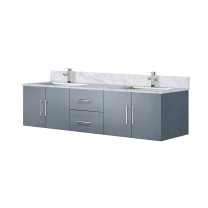 Dark Grey Bathroom Vanity with Marble Top & Faucet