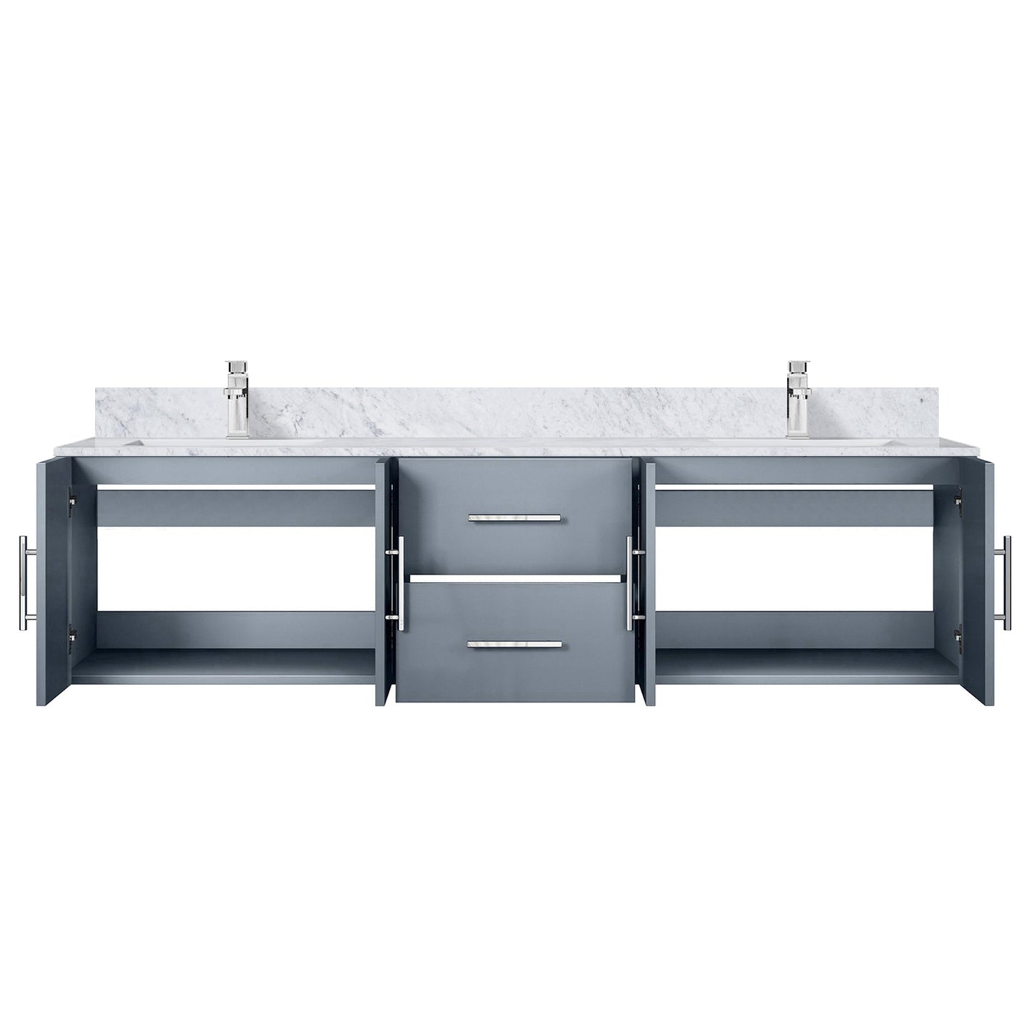 Dark Grey Bathroom Vanity with Marble Top & Faucet