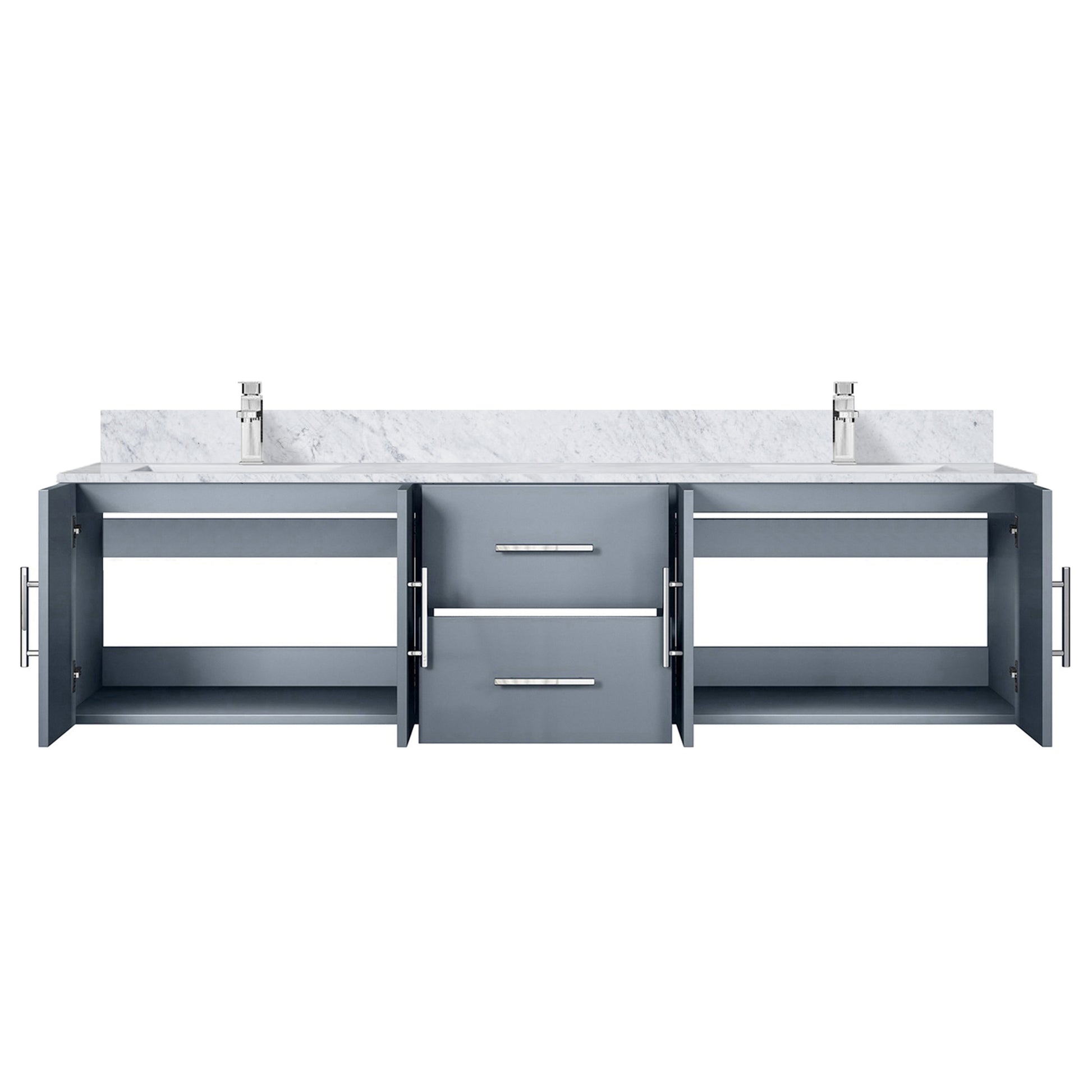 Dark Grey Bathroom Vanity with Marble Top & Faucet