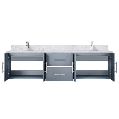 Dark Grey Bathroom Vanity with Marble Top & Faucet