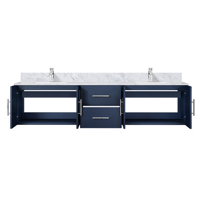 Navy Blue Double Bathroom Vanity with Marble Top