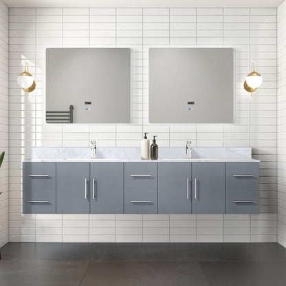 Dark Grey Bathroom Vanity with Marble Top & Faucet