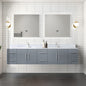 Dark Grey Bathroom Vanity with Marble Top & Faucet