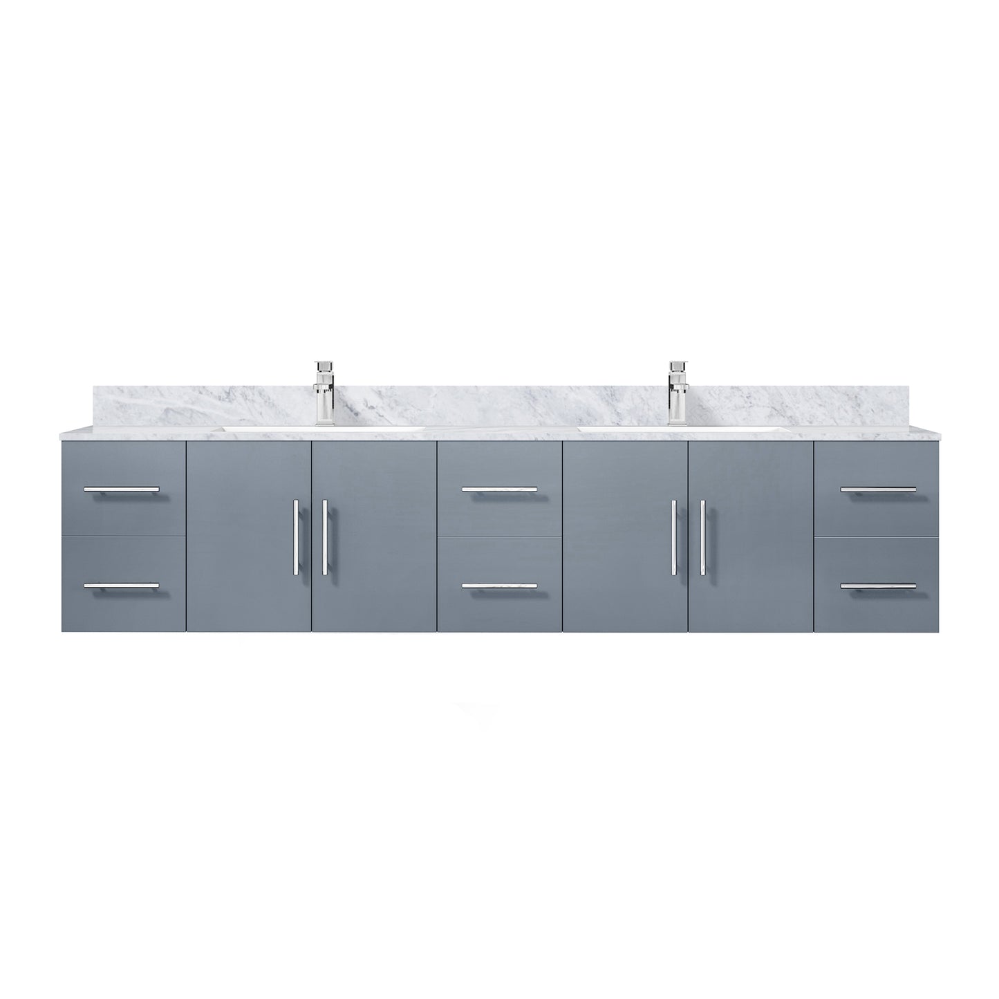 Dark Grey Bathroom Vanity with Marble Top & Faucet