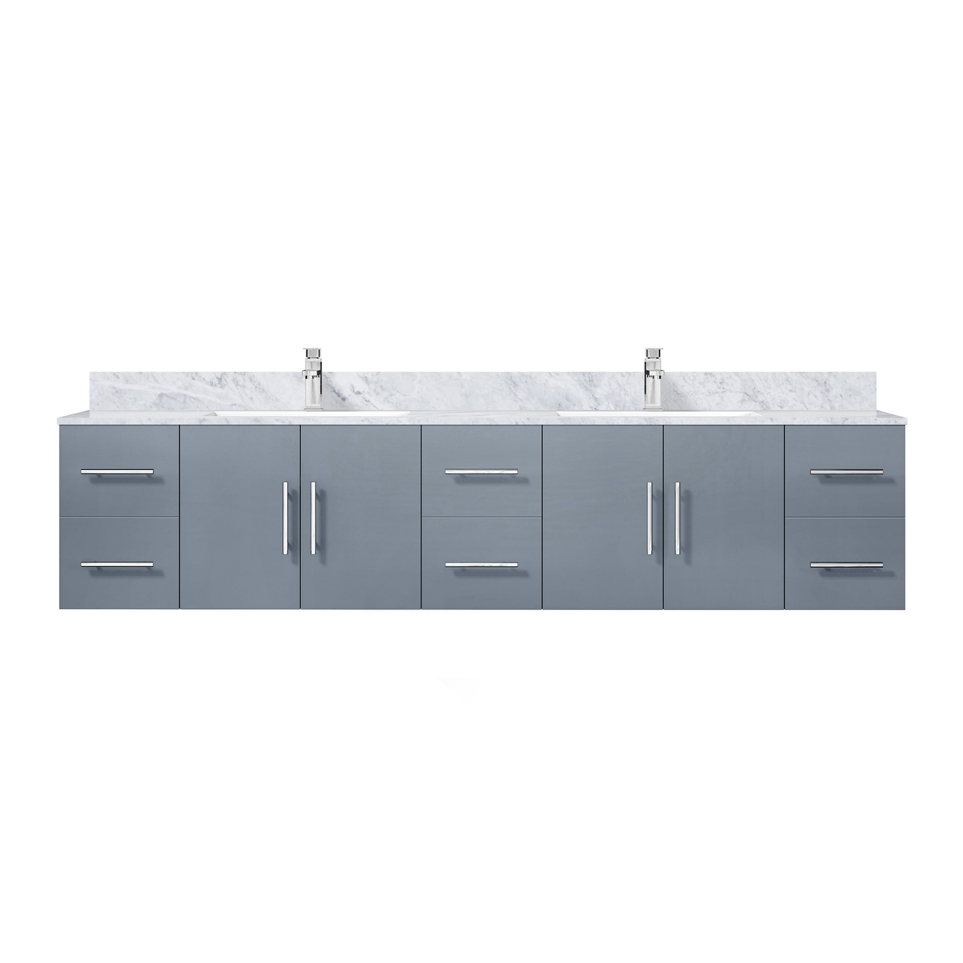 Dark Grey Bathroom Vanity with Marble Top & Faucet
